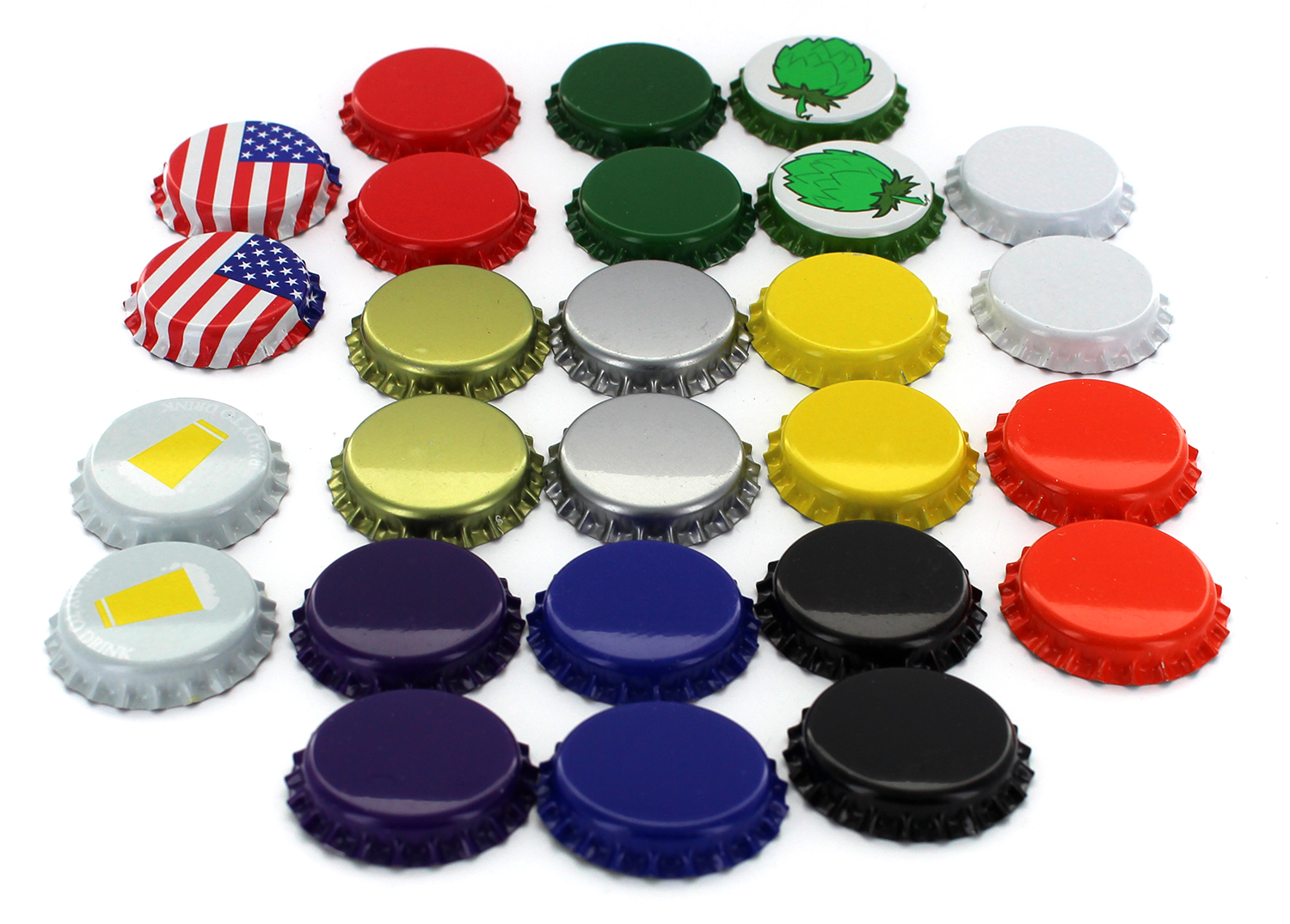 Beer Bottle Crown Caps Oxygen Absorbing for Homebrew (Sample Pack of